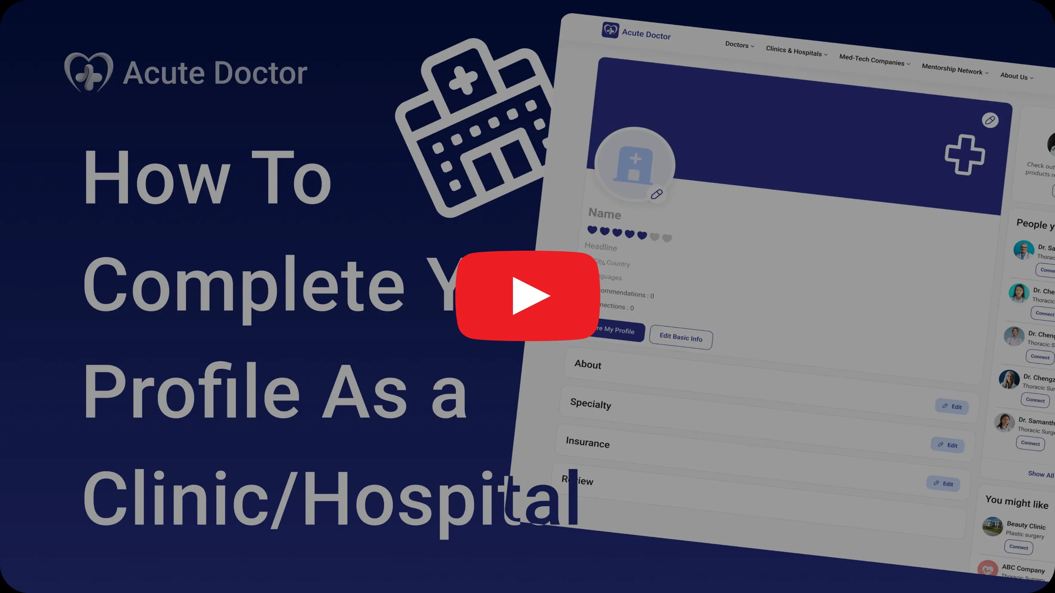 How to complete your profile as a clinic or hospital